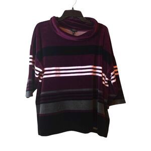 Talbots Purple and Black Cowl Neck Sweater in a Plus 2X P Causal/Comfort Top